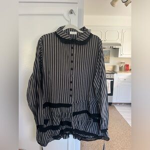 Striped Black and Gray Women's Dress